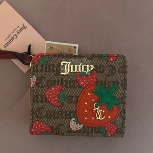 Juicy Couture Brown Wallet with Strawberry Design